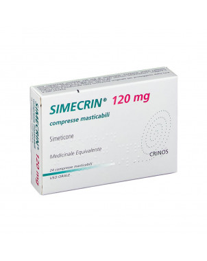 Simecrin 120 mg 24 compresse Favorisce l'eliminazione dei gas che si formano nello stomaco e nell'intestino