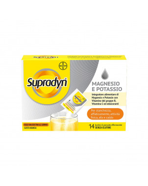 Supradyn magnésium et potassium 14 sachets Pour la fatigue, l'épuisement, l'activité physique, l'échauffement et la chaleur