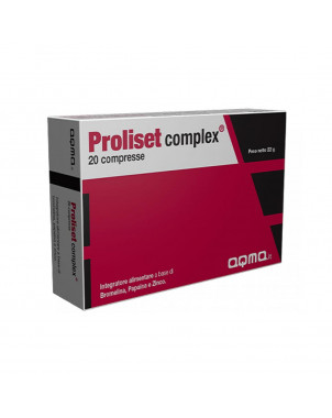 Proliset complex 20 comprimidos complemento alimenticio indicado para contrarrestar afecciones inflamatorias