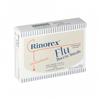 Rinorex flu doccia nasale 10 flaconcini Soluzione salina ipertonica aiuta a tenere il naso libero