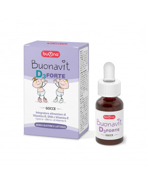 Buonavit D3 forte 12 ml Complemento alimenticio de vitamina D, DHA y vitamina E para niños