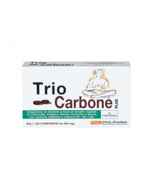 Triocarbone plus 40 compresse Integratore alimentare che elimina i gas intestinali