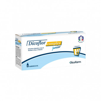 Dicoflor complex junior 12 flaconcini Integratore alimentare a base di probiotici, Vitamine B e Zinco