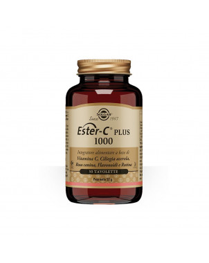 Ester C plus 1000 Food supplement based on Vitamin C, Acerola cherry, rose hip, flavonoids and Rutin.