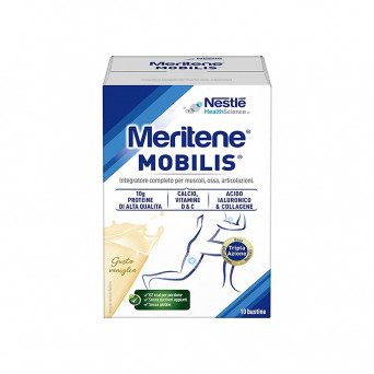 Meritene Mobilis Vaniglia 10 Buste 20 g Integratore alimentare completo per muscoli, ossa, articolazioni.