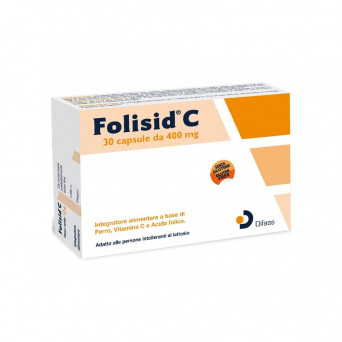 Folisid C 30 capsule Integratore alimentare di ferro, vitamina C e acido folico.