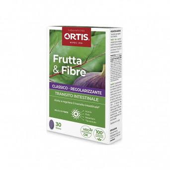 Frutta & fibre classico 30 compresse transito intestinale. Regolarizzante, ricco di fibre.