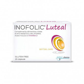 Inofolic Luteal 20 capsule indicato per favorire la fertilità della donna, stimolando la gravidanza.