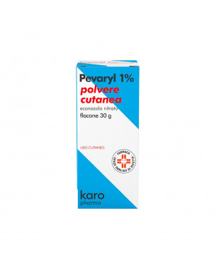 Pevaryl 1% polvere cutanea 30 g Indicato nella terapia di micosi cutanee causate da dermatofiti, lieviti e muffe.