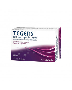 Tegens 160 mg 20 hard capsules indicated in case of venous insufficiency capillary fragility