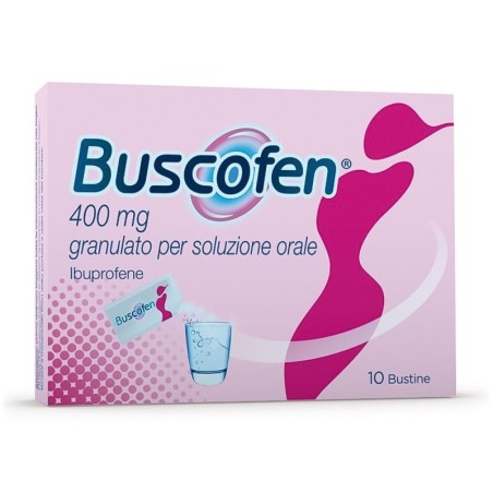 Buscofen 400 mg granulato per soluzione orale scatola 10 bustine