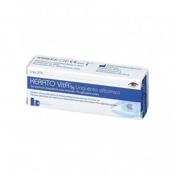 Kerato Vita 5 g ophthalmic ointment indicated to improve and prolong the stability of the tear film