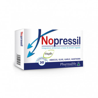 Nopressil 30 compresse integratore alimentare regolarizza la pressione arteriosa, drenaggio dei liquidi corporei.