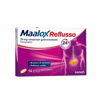 Maalox reflux 20 mg 14 comprimés brûlures d'estomac, reflux acide.