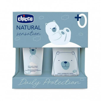 Chicco Natural Sensation Coffret Shampoing + Pâte Apaisante pour le Bain