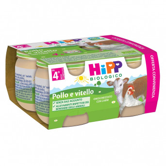 Hipp Biologico Homogénéisé Poulet Et Veau 4 Mois 4x80 g