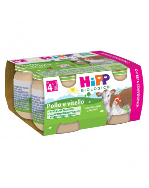 Hipp Biologico Homogénéisé Poulet Et Veau 4 Mois 4x80 g