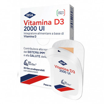 IBSA Vitamin D3 2000 IU contributes to the normal function of the immune system and to healthy bones