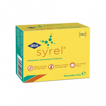 Syrel 30 cápsulas blandas complemento alimenticio indicado para regular el normal funcionamiento del tiroides.