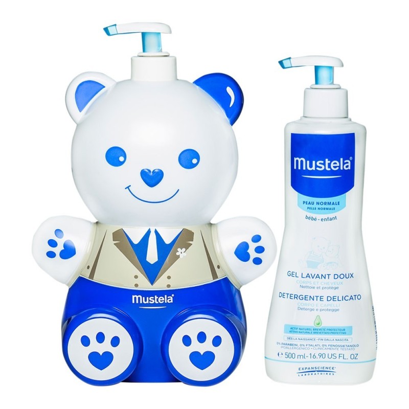 Tapa Botella Mustela + Detergente Delicado Azul / Rosa 500 ml