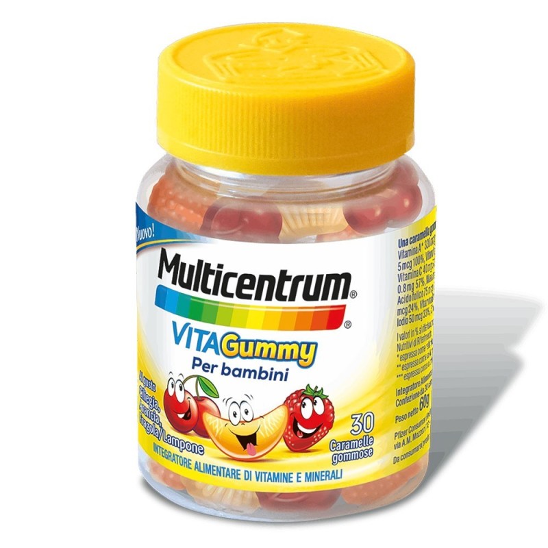 Multicentrum
vitagummy
per bambini
al gusto di ciliegia, arancia, fragola/lampone