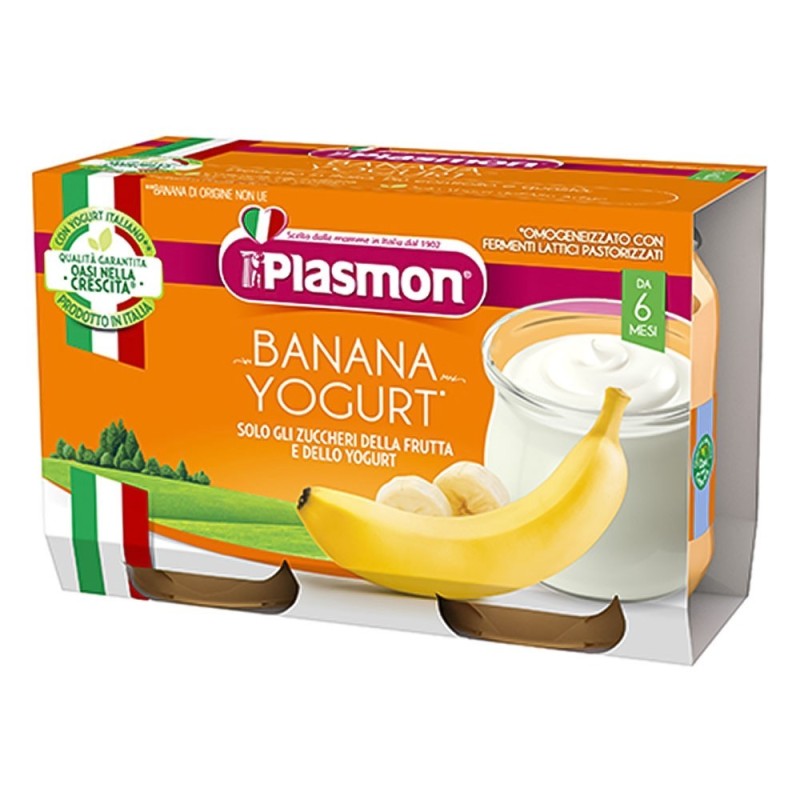 Plasmon Yogur de Plátano Homogeneizado 6 meses + 2x120 g