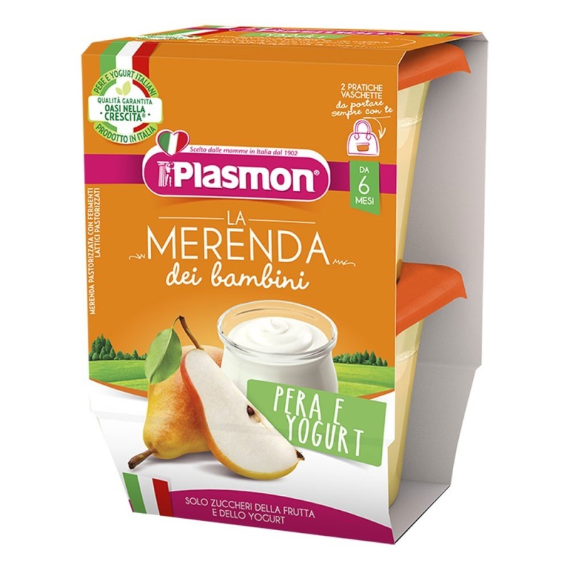 Plasmon The snack Pera Yogur 6 meses + 2x120 g