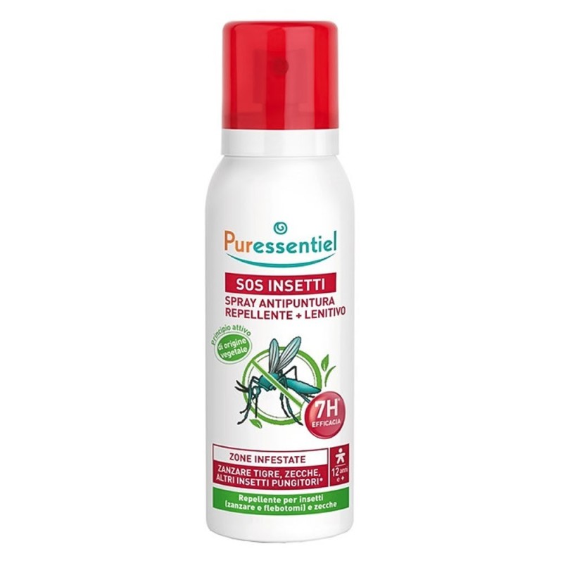 Puressentiel SOS Insetti Spray antipuntura Repellente + lenitivo Flacone spray da 75 ml