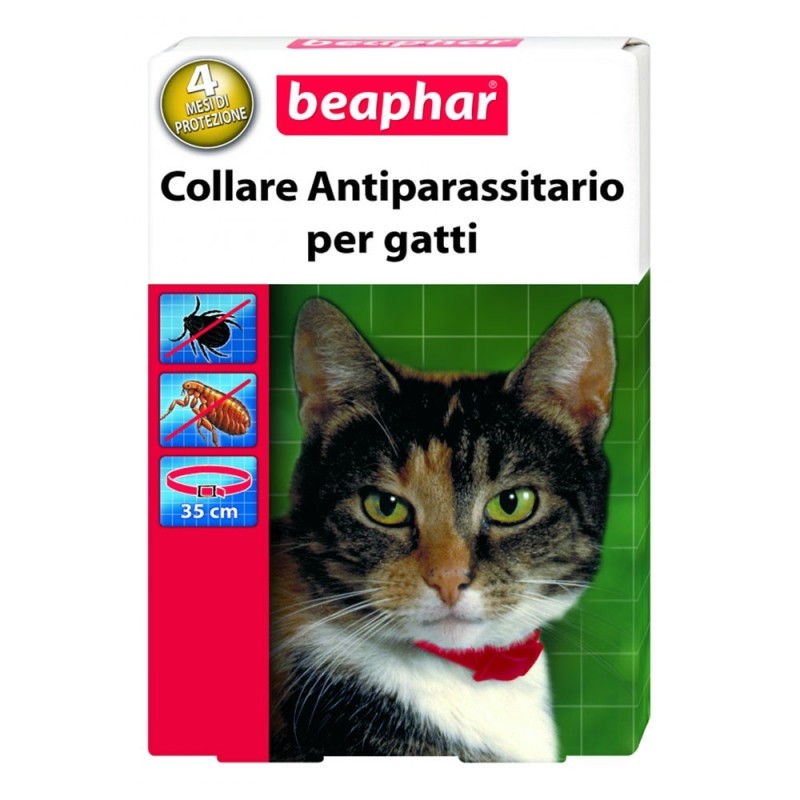 Collier antiparasitaire rouge pour chat Beaphar