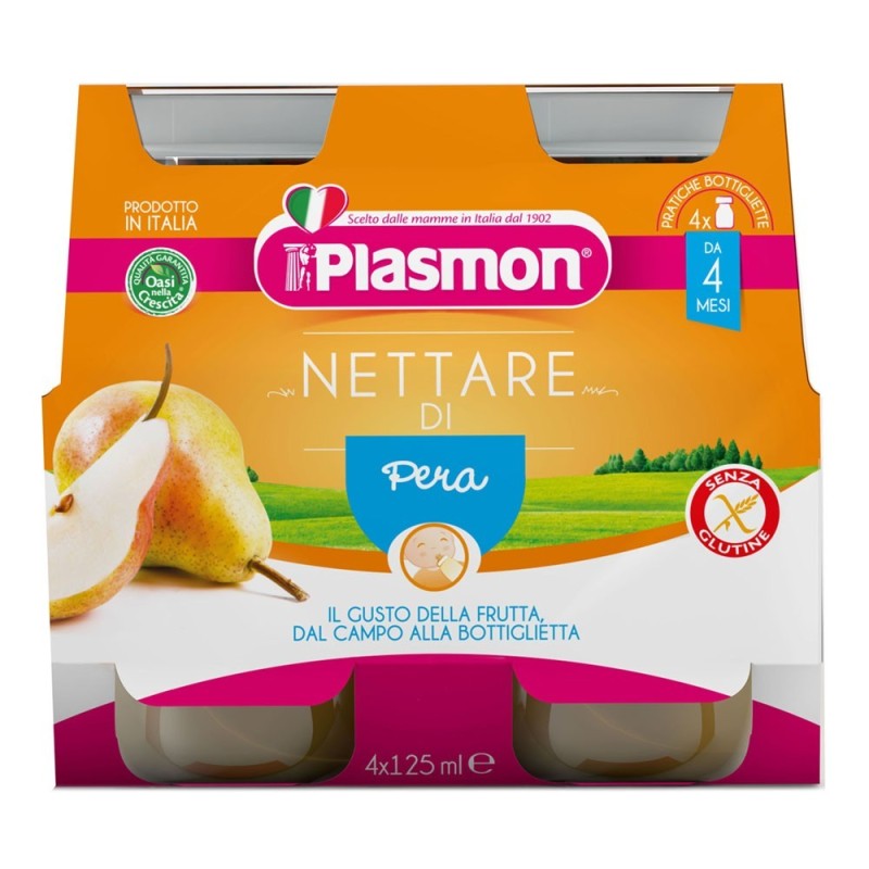 Plasmon Nettare pera 4 mesi+ Confezione 4 vasetti da 125 ml