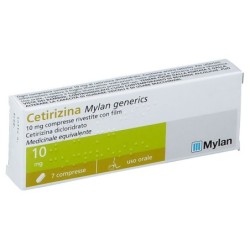Cetirizina mylan 10 mg scatola da 7 compresse rivestite