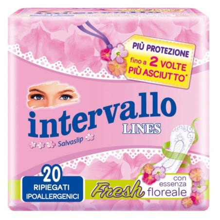 Lines Intervallo Fresh Absorbents Doblado 20 Piezas