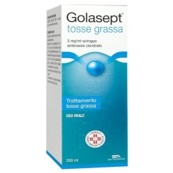 Golasept
tosse grassa
3mg/ml sciroppo
ambroxolo cloridrato
uso orale