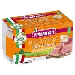 Plasmon
omogeneizzato
pollo e vitello
100% naturale
6 mesi+
confezione 2 vasetti da 80 g